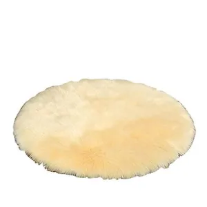 120cm Beige Plush round bedroom carpet round cushion AZ1911