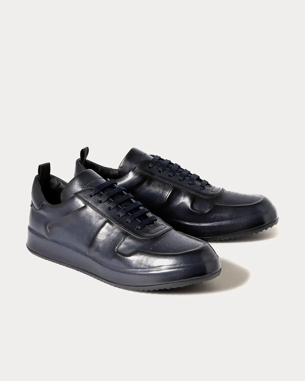 Ace Lux Leather Navy Low Top Sneakers