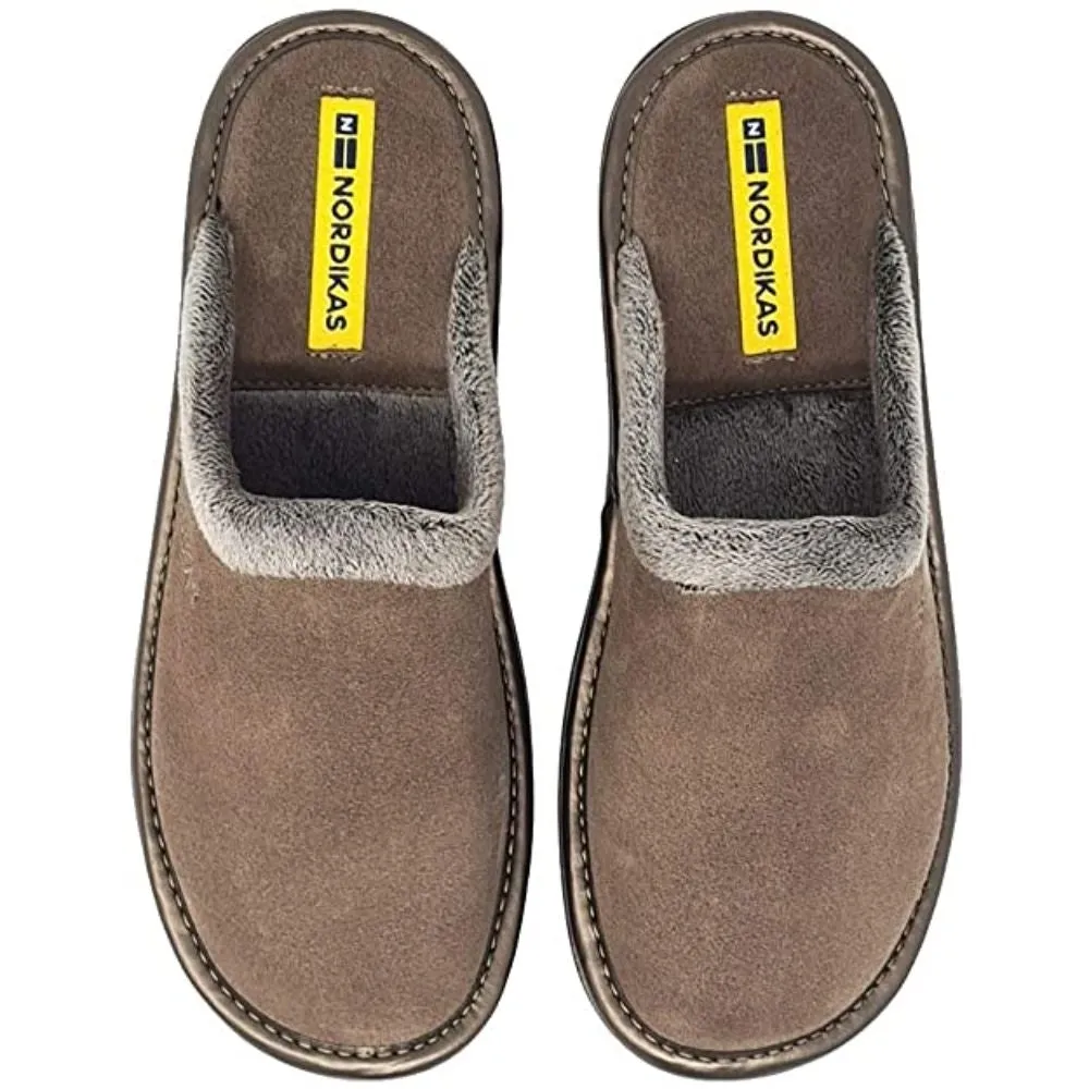 Afelpado Brown 234-80 Nordikas Comfy Slide Slippers