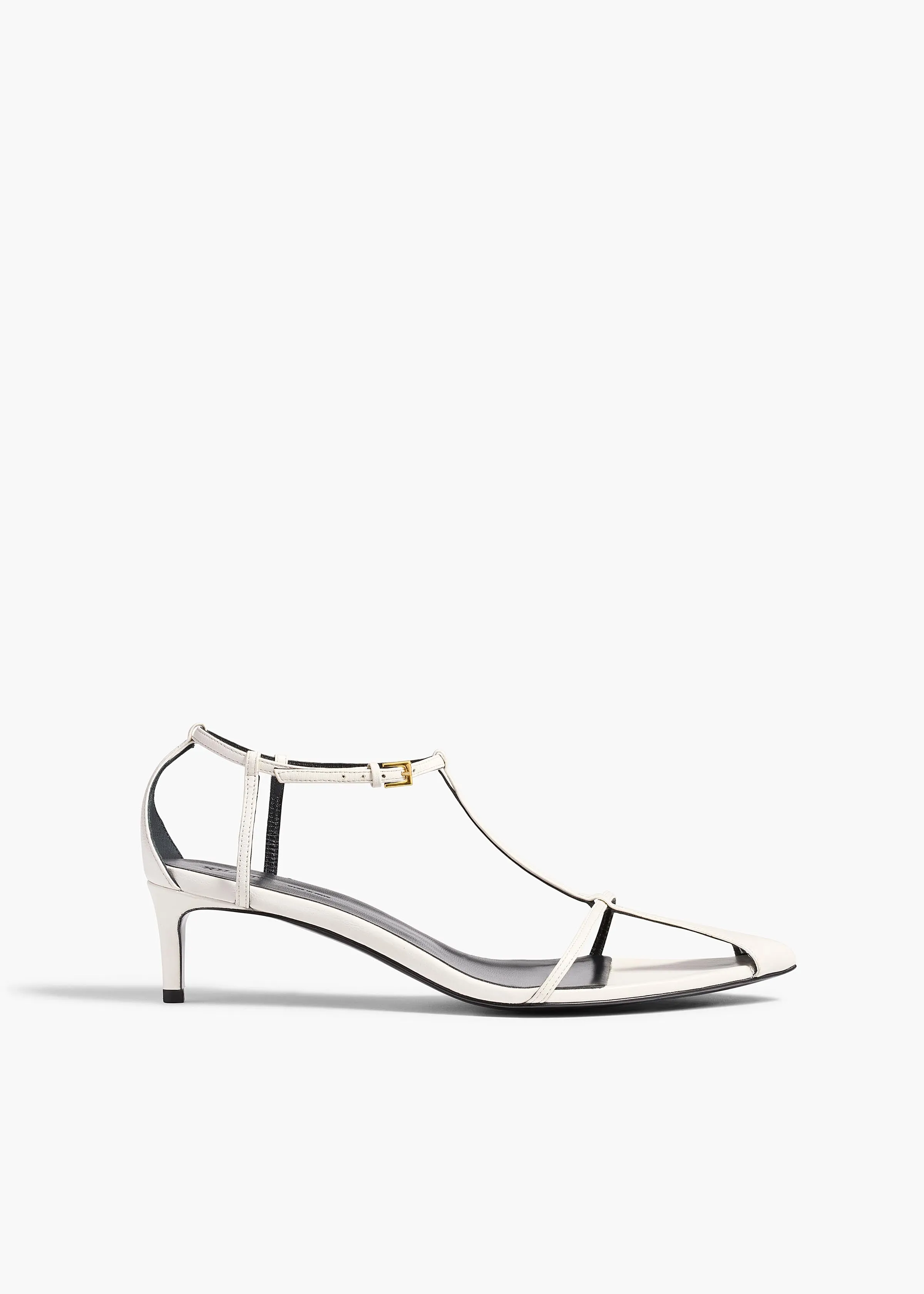 Bella Sandal in Optic White Leather