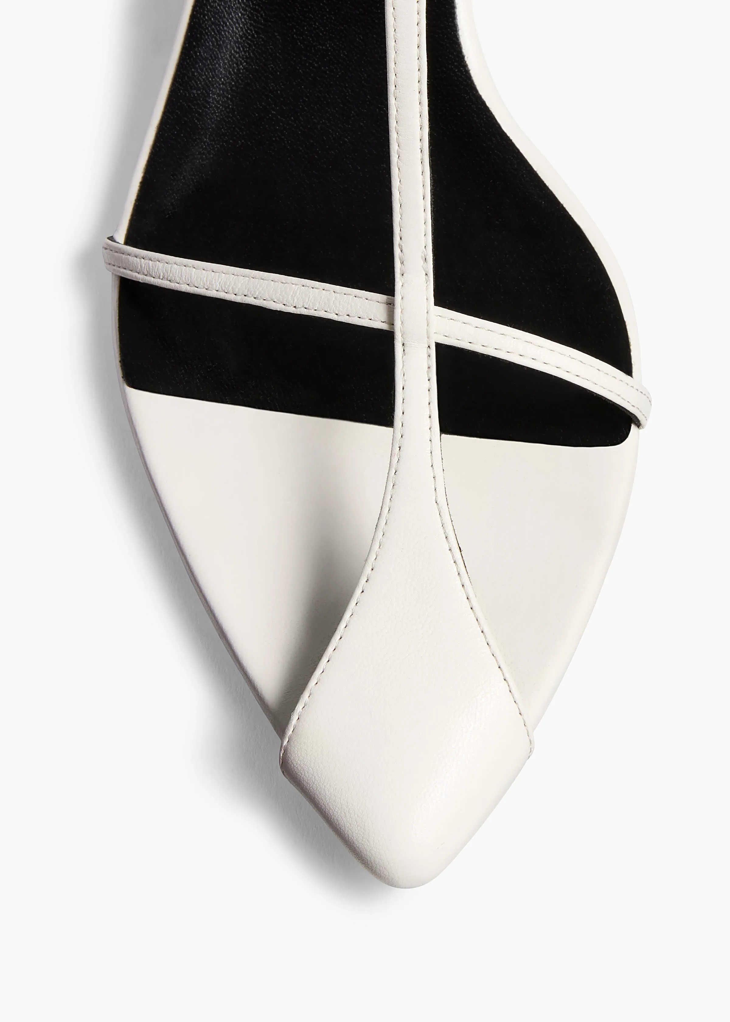Bella Sandal in Optic White Leather