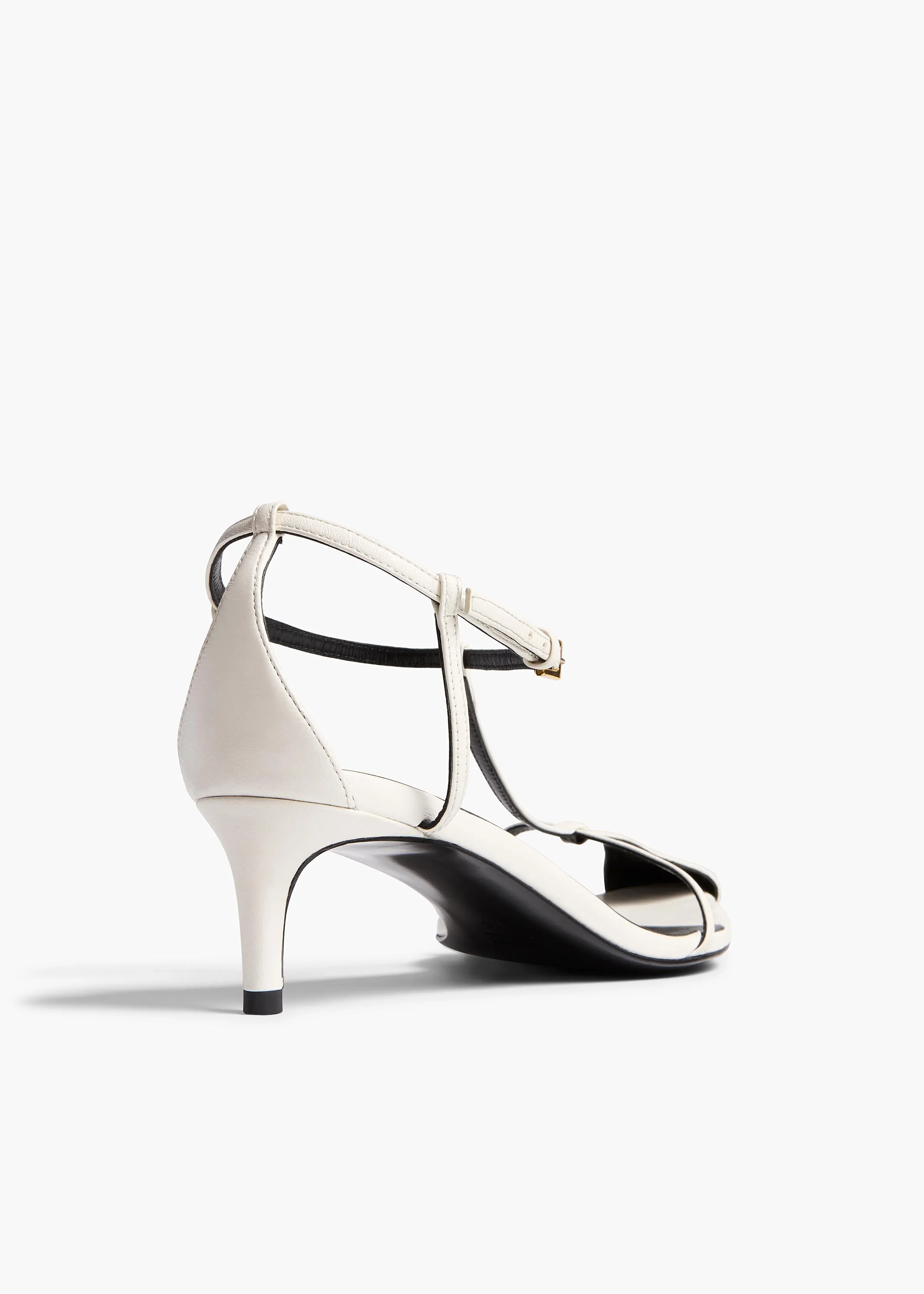 Bella Sandal in Optic White Leather