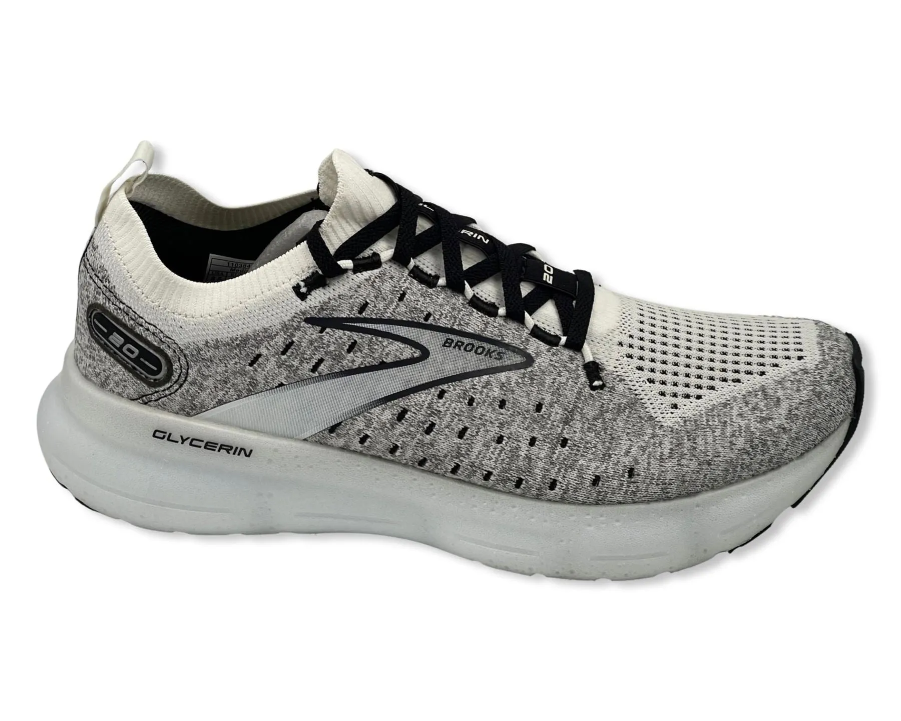 Brooks Men’s Glycerin StealthFit 20 Neutral Running Shoe 110384WHT