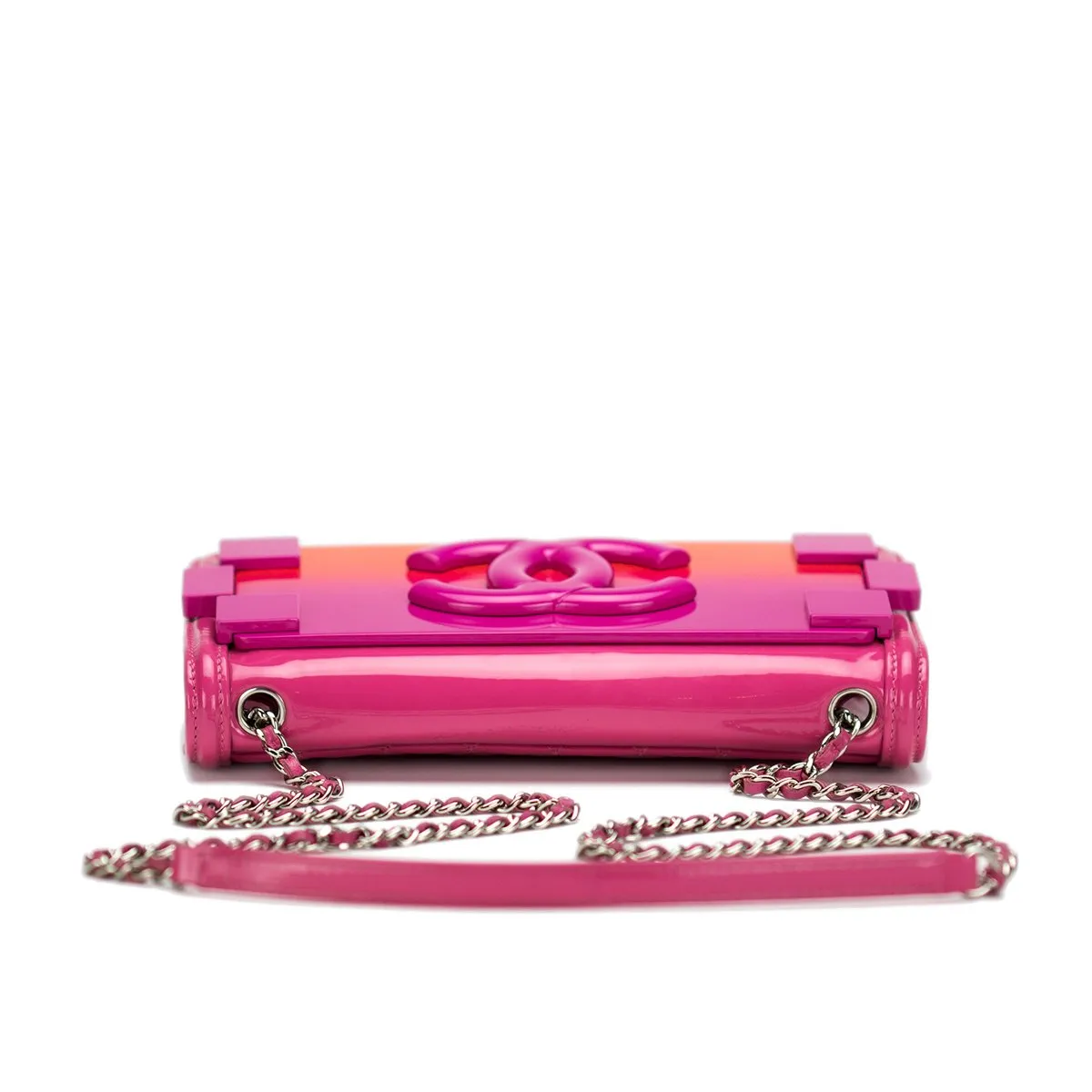 Chanel Lego Hot Pink Patent Brick Ombre Patent Flap