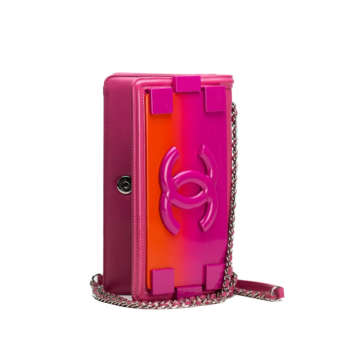 Chanel Lego Hot Pink Patent Brick Ombre Patent Flap