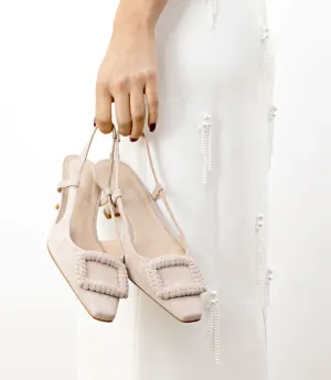 DEMETER60 Slingback with Ornament in Nude Suede