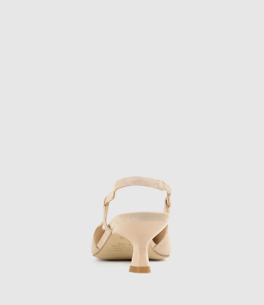 DEMETER60 Slingback with Ornament in Nude Suede