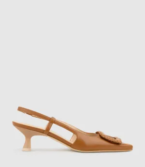 DEMETER60 Slingback with Ornament in Tan