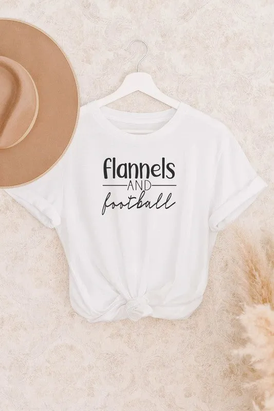 Flannels & Football White Graphic Tee (Size Small)