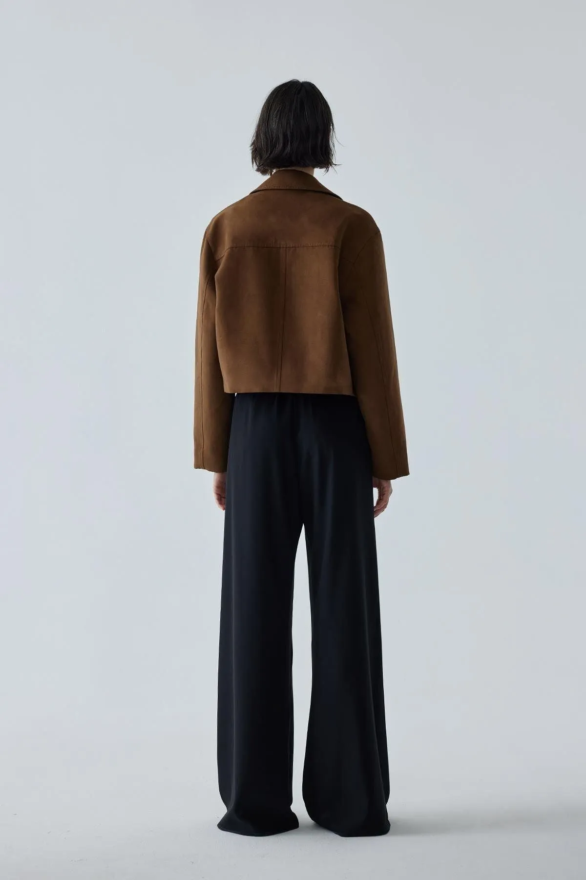 Gabrielle Suede Shirt Collar Jacket