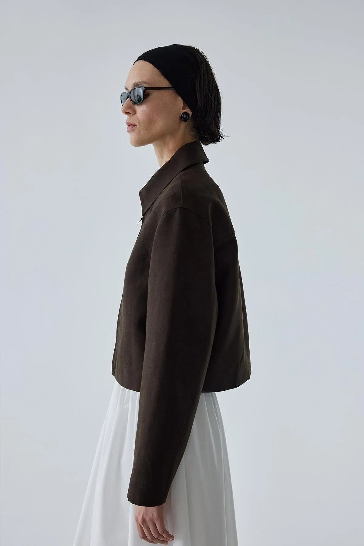 Gabrielle Suede Shirt Collar Jacket