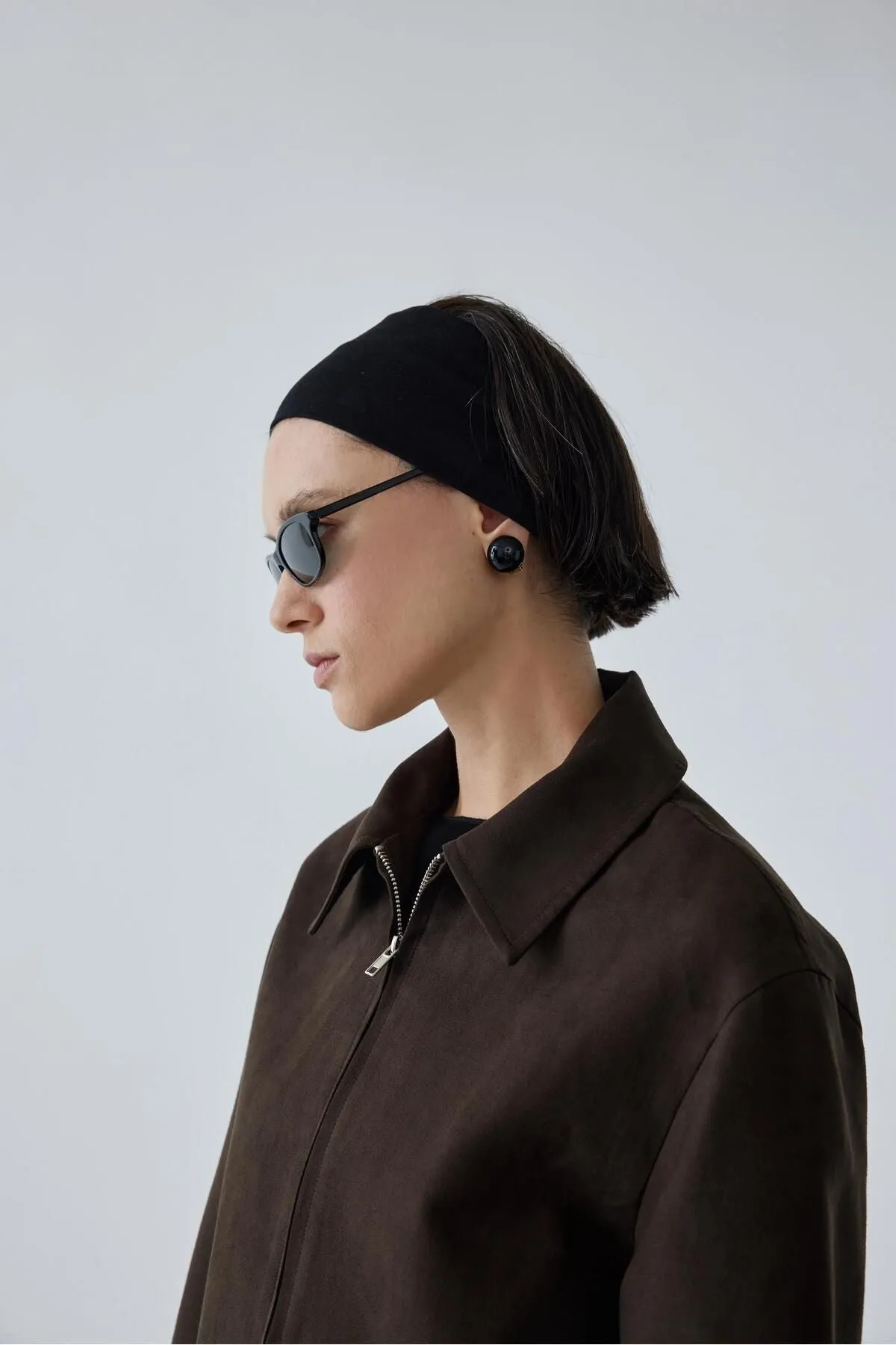 Gabrielle Suede Shirt Collar Jacket