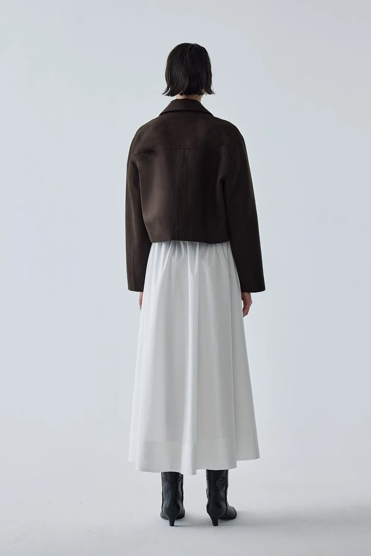 Gabrielle Suede Shirt Collar Jacket