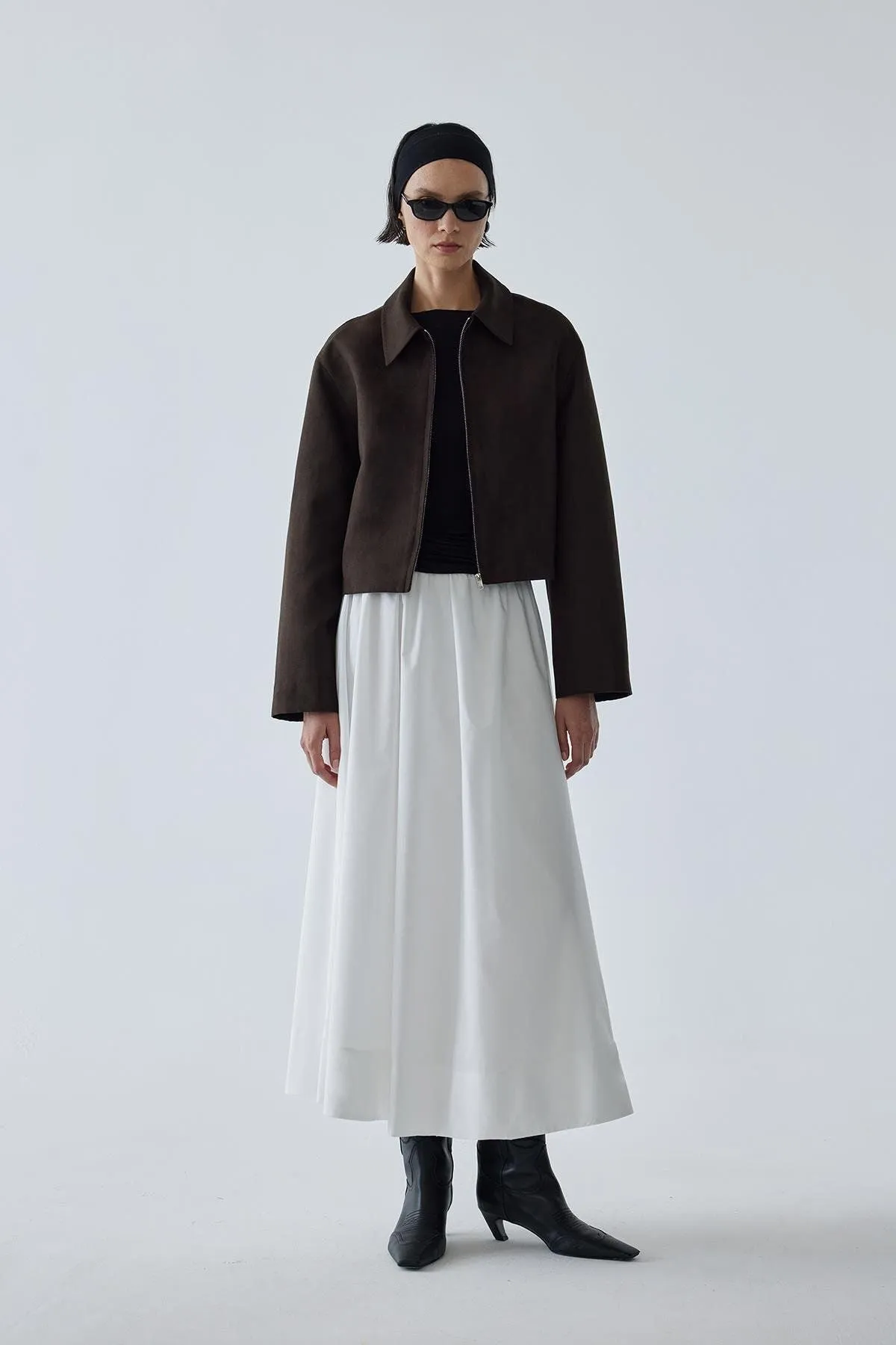 Gabrielle Suede Shirt Collar Jacket