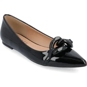 Journee Collection Womens Clareene Patent Slip On Ballet Flats