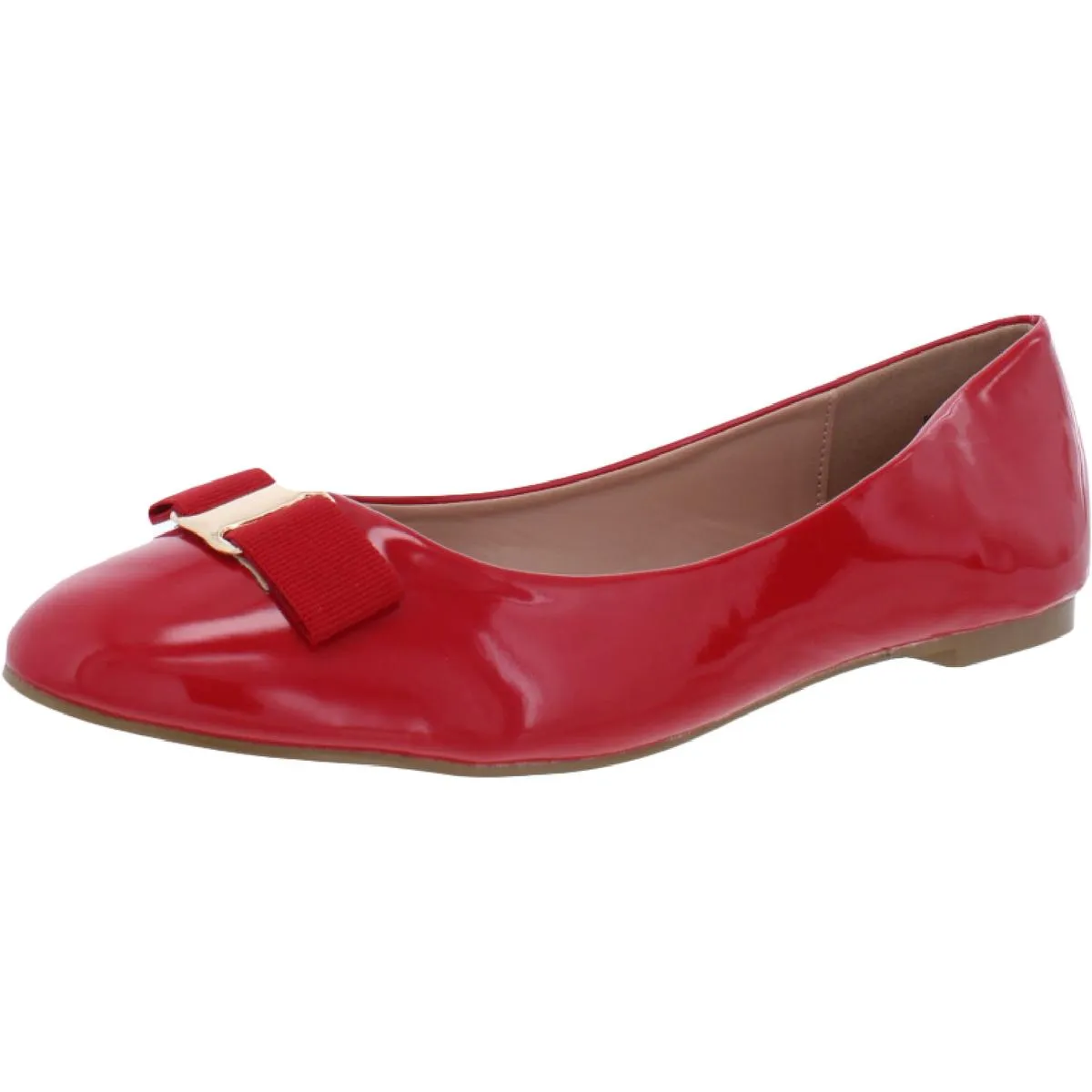 Journee Collection Womens Kim Patent Slip On Ballet Flats