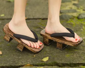 Kimono Wooden Sandals 【Basic Black】