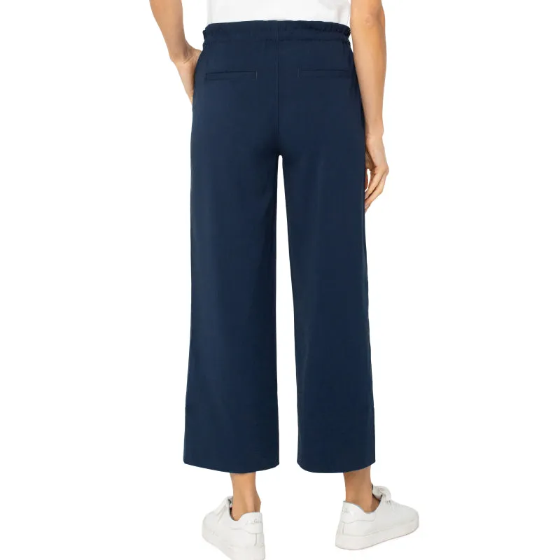 Liverpool Pull-on Tie Waist Wide Leg Ankle Pant