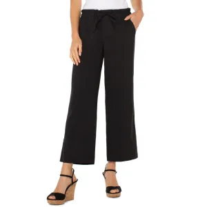 Liverpool Pull-on Tie Waist Wide Leg Ankle Pant