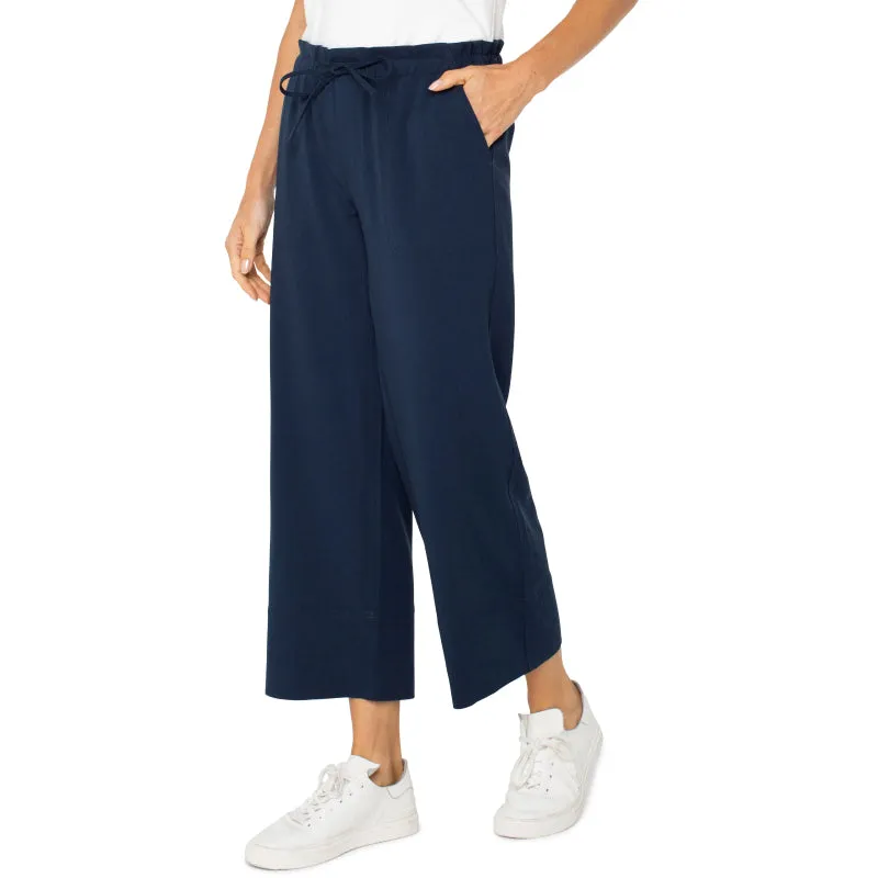 Liverpool Pull-on Tie Waist Wide Leg Ankle Pant