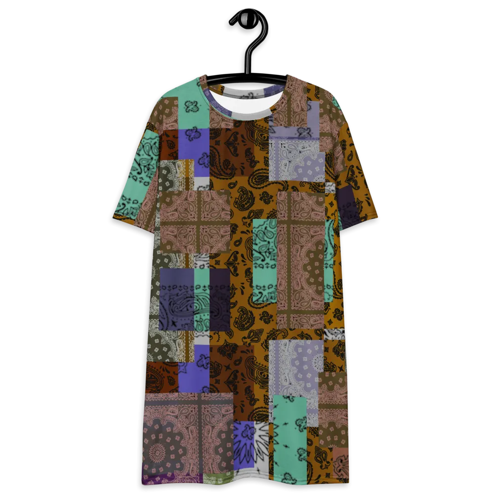 ROYAL ICONIC. | Patchwork Bandana Flag High End Modern Urban MuuMuu Tshirt Dress Custom Design #8