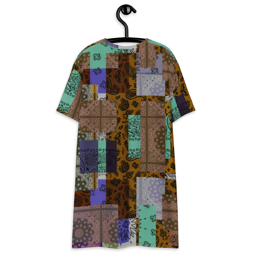 ROYAL ICONIC. | Patchwork Bandana Flag High End Modern Urban MuuMuu Tshirt Dress Custom Design #8