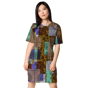 ROYAL ICONIC. | Patchwork Bandana Flag High End Modern Urban MuuMuu Tshirt Dress Custom Design #8