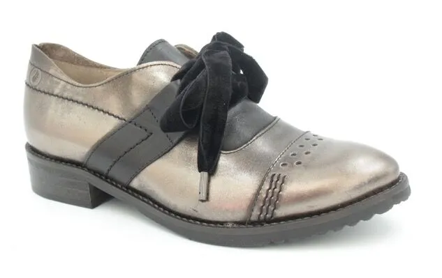 Silver Metallic Leather Oxford