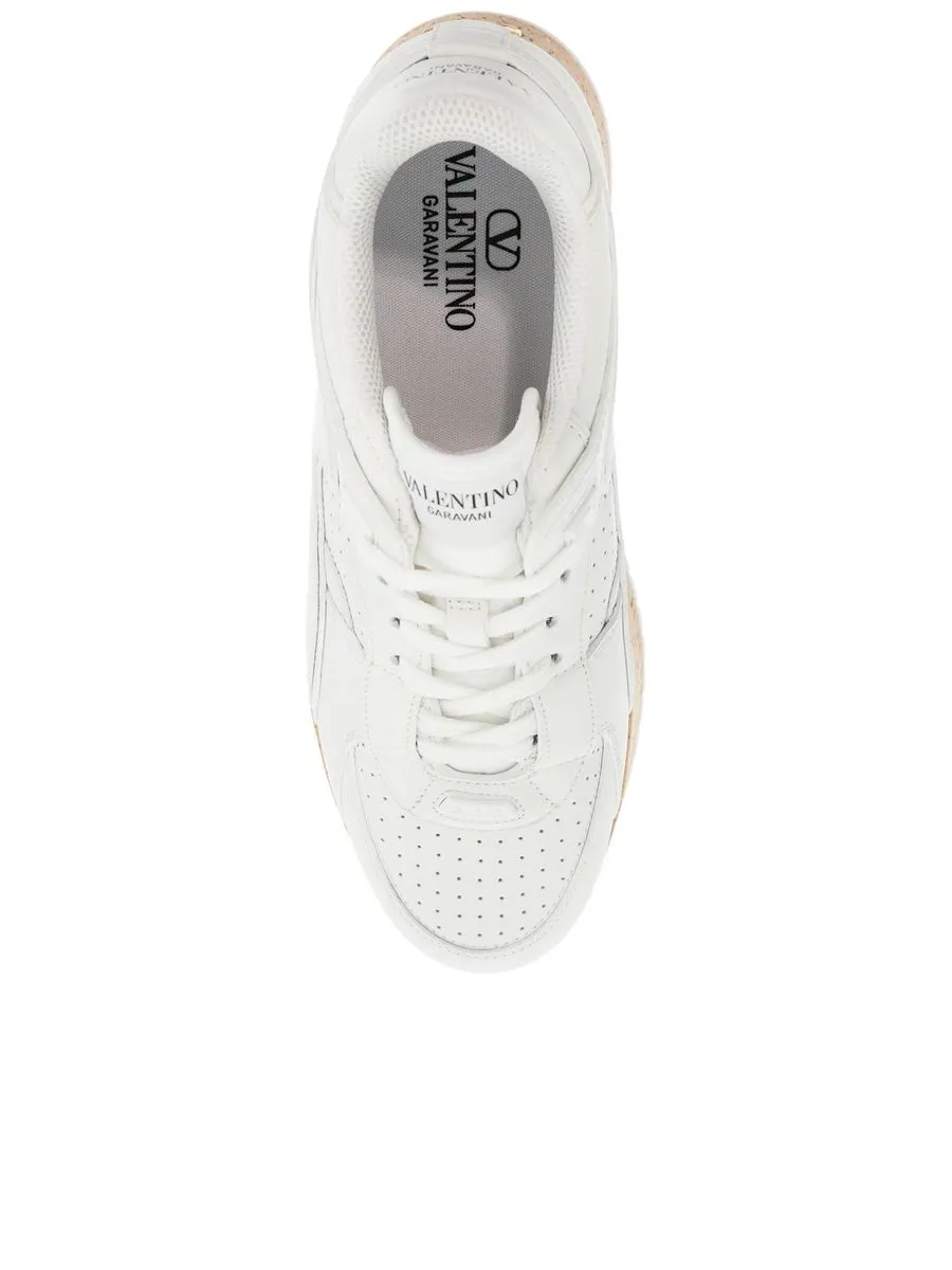 Sneaker With Cork Sole And Perforated Details