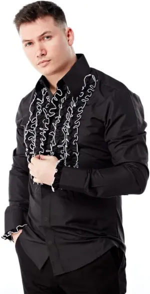 Tuxedo Shirt Ruffle Front Halloween Stag Party Wedding Formal Dress