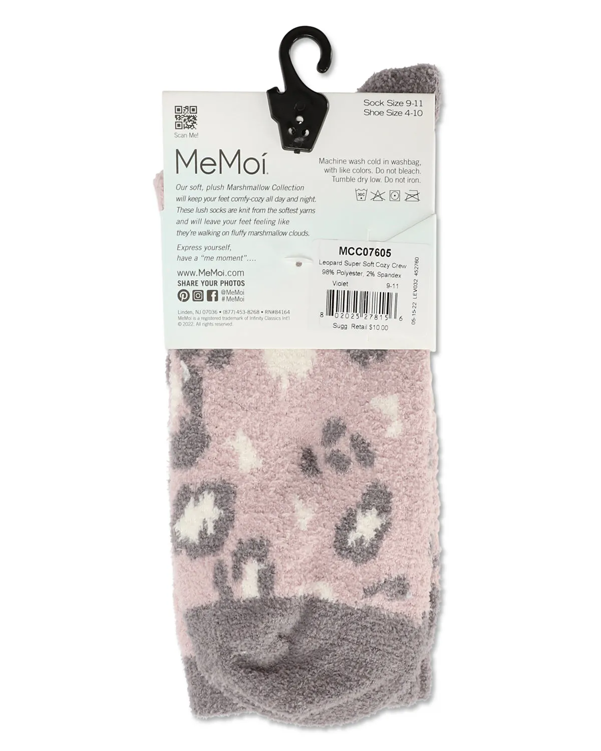 Women's Leopard Super Soft Cozy Crew Socks