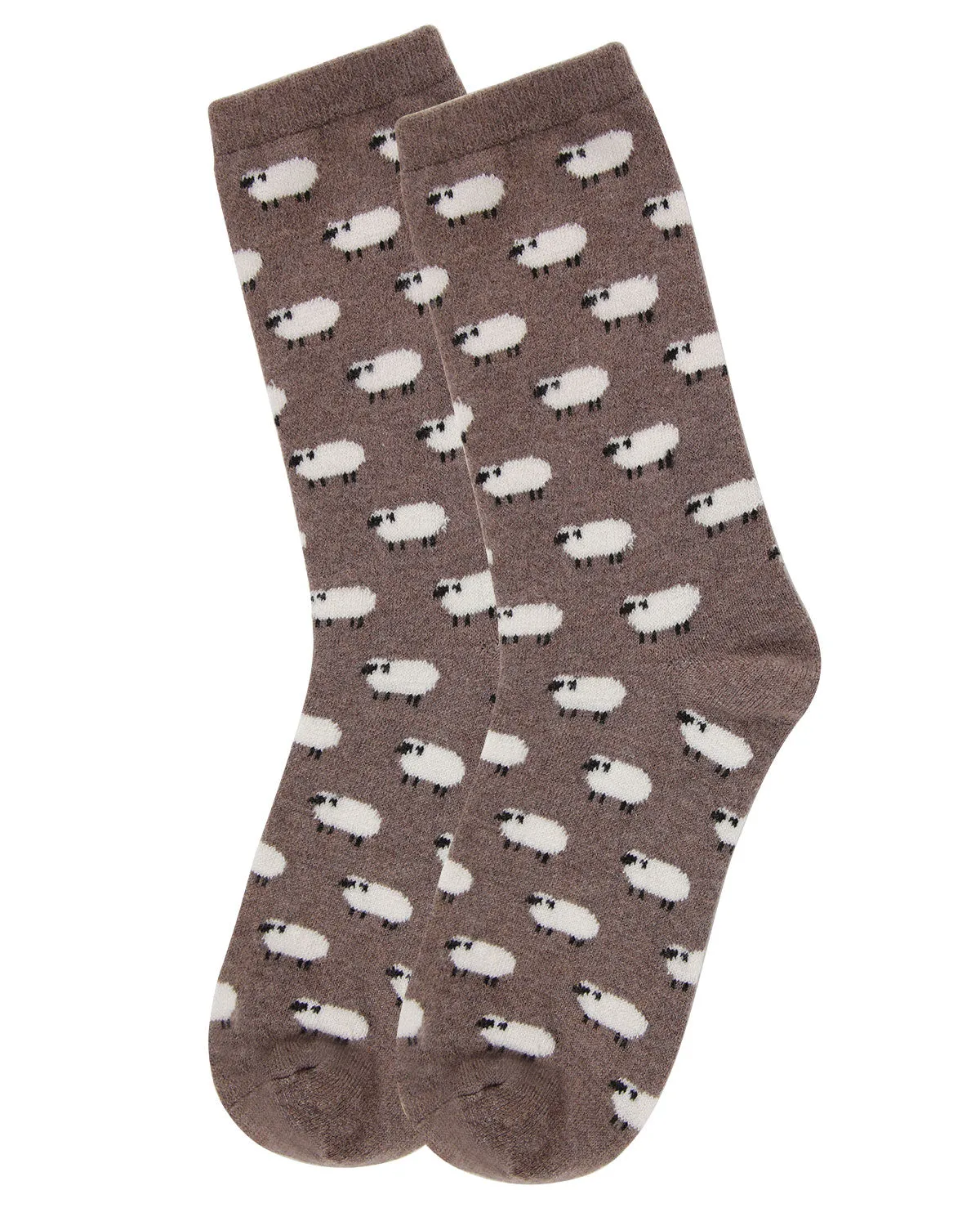 Women's Soft White Sheep Cashmere Blend Crew Socks