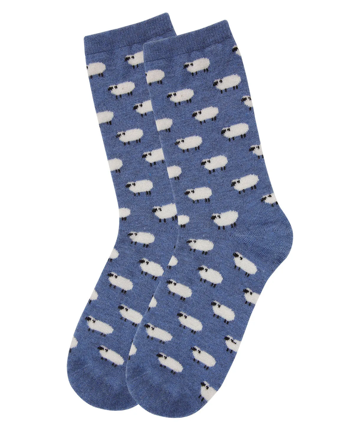 Women's Soft White Sheep Cashmere Blend Crew Socks